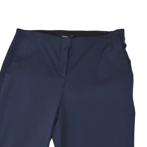 Theory Tennyson Neoteric Pants Navy Size 6 Minimalist Straight Leg USA Made - Picture 3 of 8